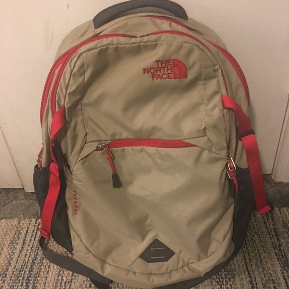tan north face backpack